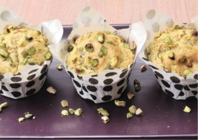 Extra Virgin Oilve Oil And Pistachio Muffins
