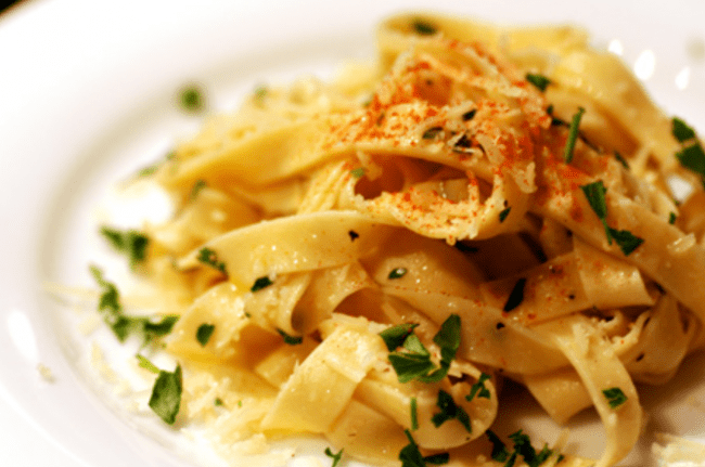 Fettuccine With Garlic And Extra Virgin Olive Oil