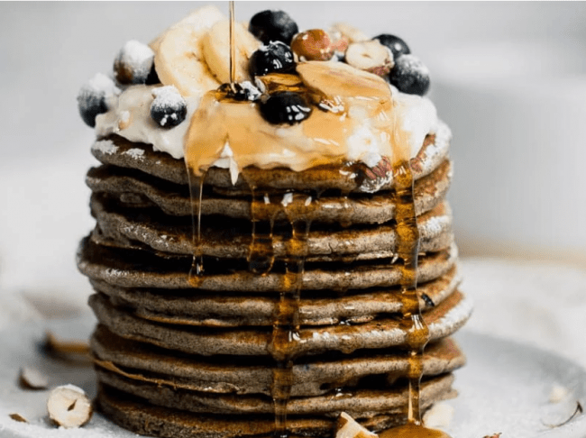 Gluten Free Blueberry Buckwheat Pancakes
