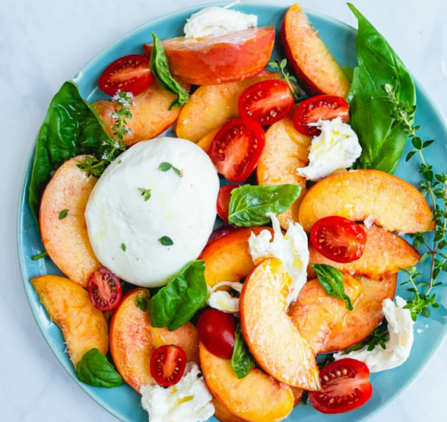Easy Burrata With Extra Virgin Olive Oil And Summer Fruits