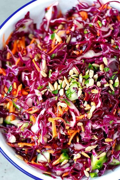 Red Cabbage And Carrot Coleslaw