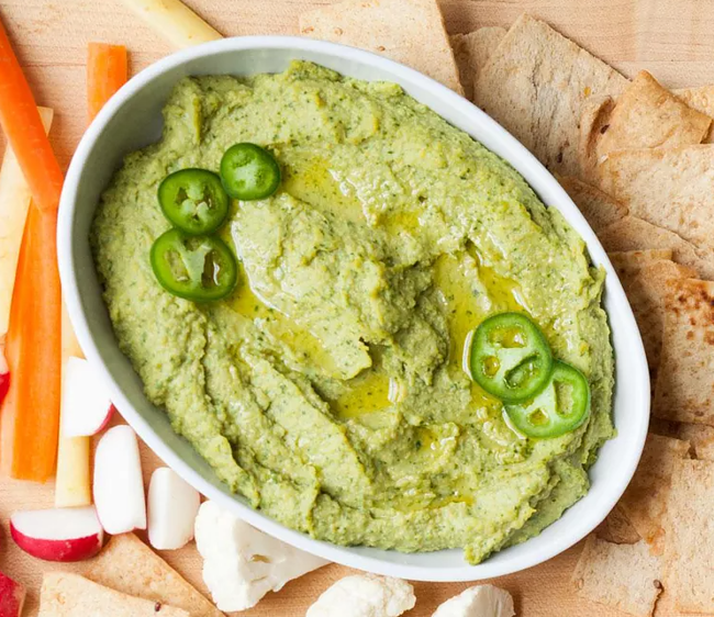 Green Hummus With Extra Virgin Olive Oil